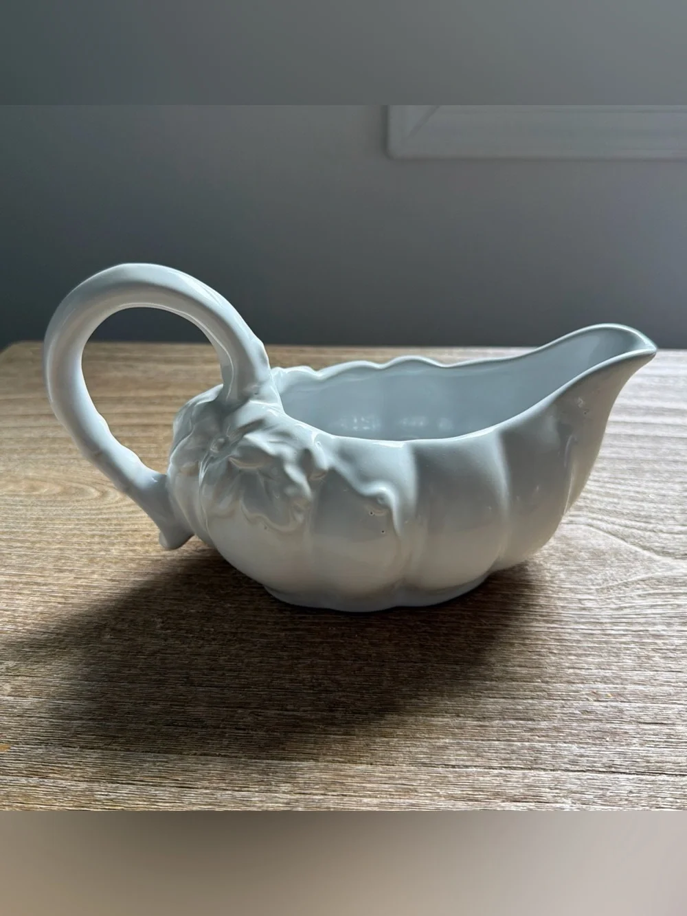 Williams Sonoma Figural Pumpkin Stoneware Gravy Boat